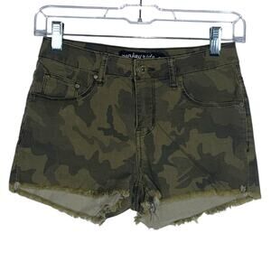 Monkey Ride Jeans Camo Shorts Stretch Womens Size Small Green
